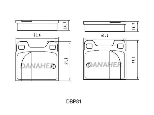 Danaher DBP81 Brake Pad Set, disc brake DBP81