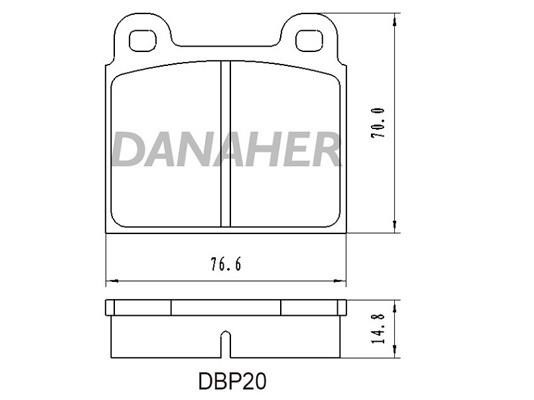 Danaher DBP20 Brake Pad Set, disc brake DBP20