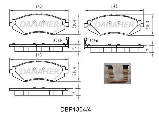 Danaher DBP1304/4 Front disc brake pads, set DBP13044
