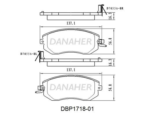 Danaher DBP1718-01 Brake Pad Set, disc brake DBP171801