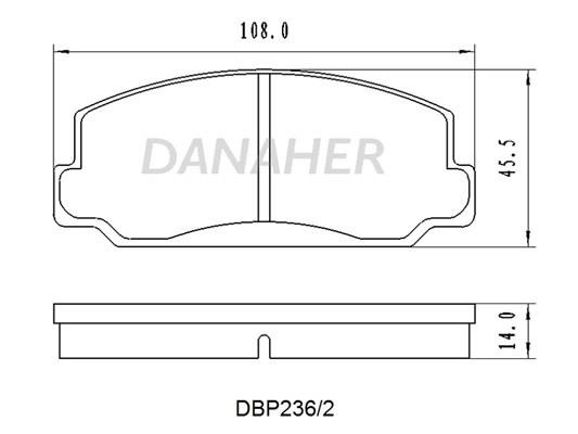 Danaher DBP236/2 Brake Pad Set, disc brake DBP2362
