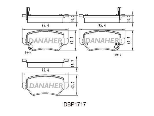 Danaher DBP1717 Brake Pad Set, disc brake DBP1717