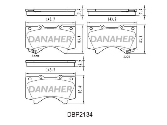 Danaher DBP2134 Brake Pad Set, disc brake DBP2134