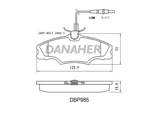 Danaher DBP985 Brake Pad Set, disc brake DBP985