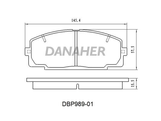 Danaher DBP989-01 Brake Pad Set, disc brake DBP98901