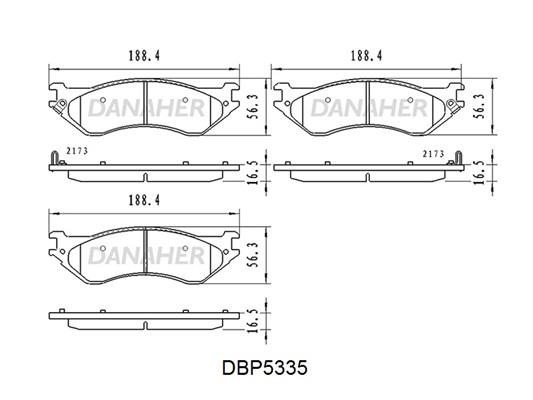 Danaher DBP5335 Front disc brake pads, set DBP5335