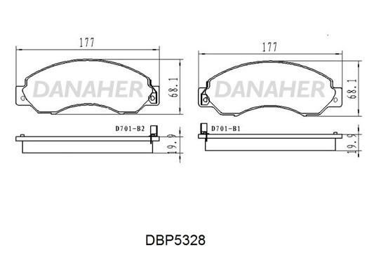 Danaher DBP5328 Brake Pad Set, disc brake DBP5328