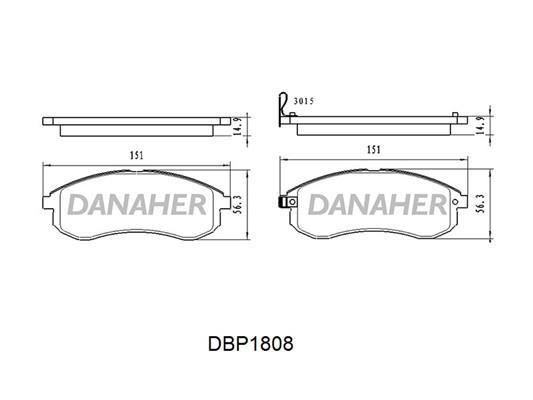 Danaher DBP1808 Brake Pad Set, disc brake DBP1808