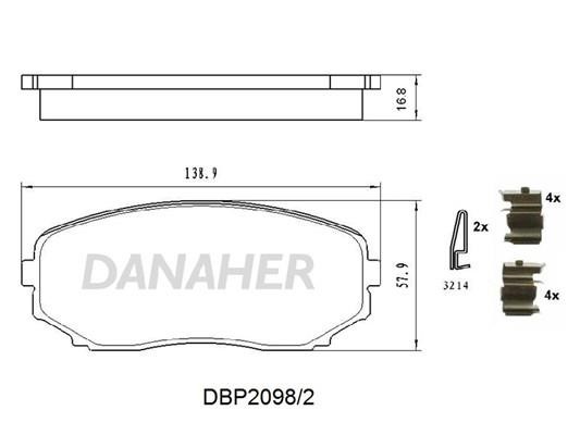 Danaher DBP2098/2 Brake Pad Set, disc brake DBP20982