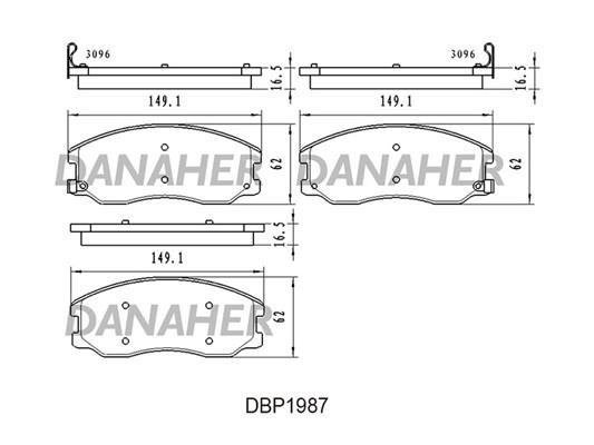 Danaher DBP1987 Brake Pad Set, disc brake DBP1987
