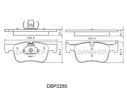 Danaher DBP2285 Brake Pad Set, disc brake DBP2285