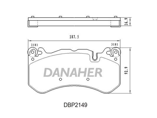 Danaher DBP2149 Brake Pad Set, disc brake DBP2149