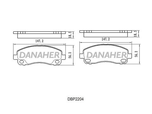 Danaher DBP2204 Brake Pad Set, disc brake DBP2204