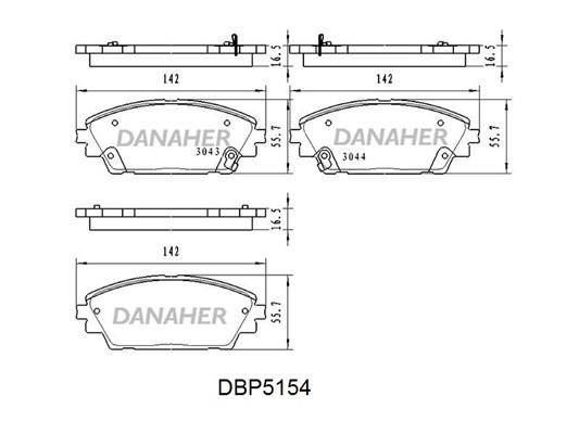 Danaher DBP5154 Brake Pad Set, disc brake DBP5154