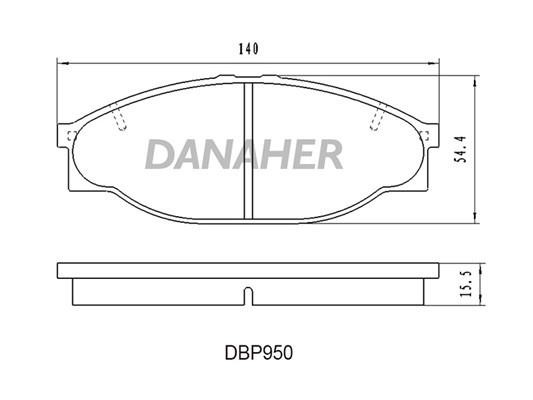 Danaher DBP950 Brake Pad Set, disc brake DBP950