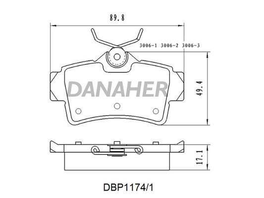 Danaher DBP1174/1 Brake Pad Set, disc brake DBP11741