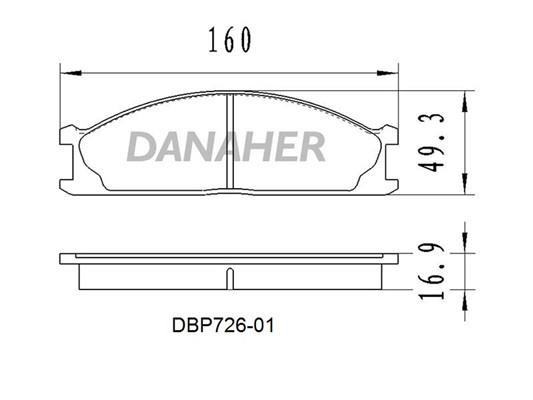 Danaher DBP726-01 Brake Pad Set, disc brake DBP72601
