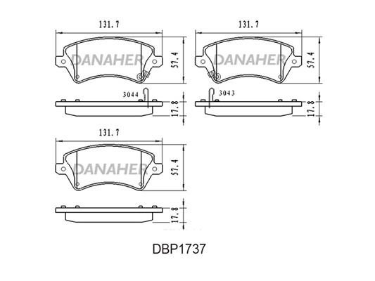 Danaher DBP1737 Brake Pad Set, disc brake DBP1737