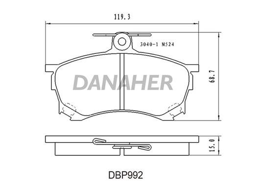 Danaher DBP992 Brake Pad Set, disc brake DBP992