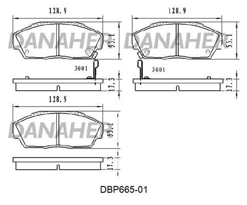Danaher DBP665-01 Brake Pad Set, disc brake DBP66501