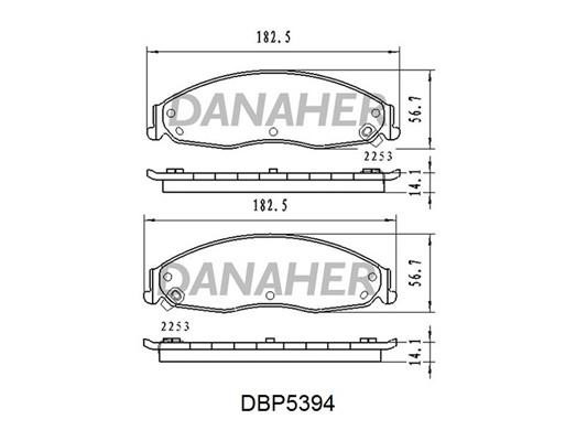 Danaher DBP5394 Brake Pad Set, disc brake DBP5394