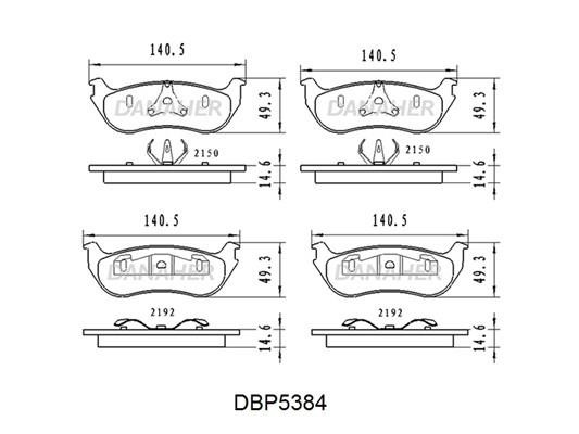 Danaher DBP5384 Rear disc brake pads, set DBP5384
