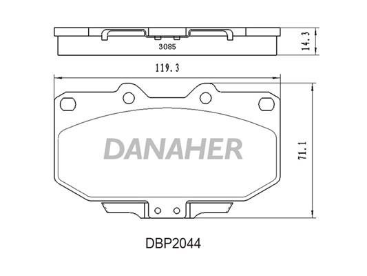 Danaher DBP2044 Brake Pad Set, disc brake DBP2044