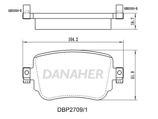 Danaher DBP2709/1 Brake Pad Set, disc brake DBP27091