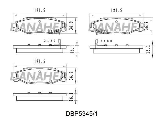 Danaher DBP5345/1 Rear disc brake pads, set DBP53451