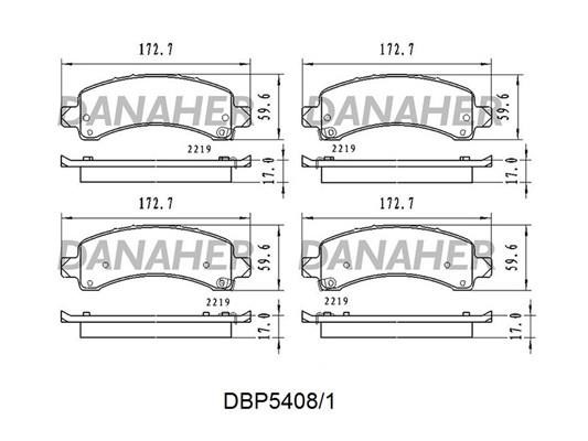 Danaher DBP5408/1 Rear disc brake pads, set DBP54081