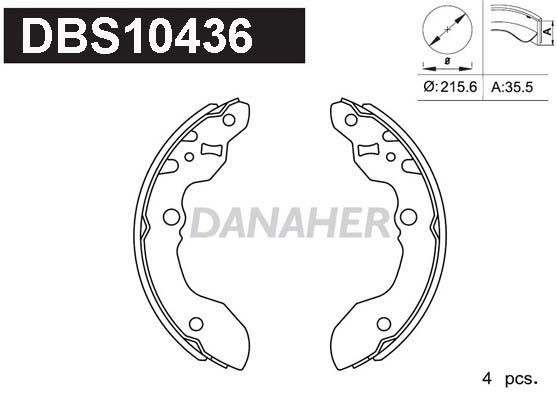 Danaher DBS10436 Brake shoe set DBS10436