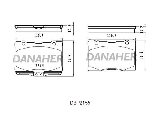 Danaher DBP2155 Brake Pad Set, disc brake DBP2155