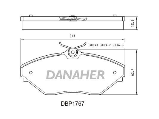Danaher DBP1767 Brake Pad Set, disc brake DBP1767