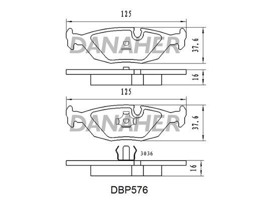 Danaher DBP576 Brake Pad Set, disc brake DBP576