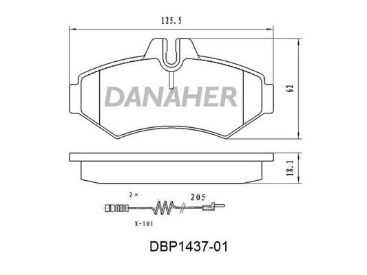 Danaher DBP1437-01 Brake Pad Set, disc brake DBP143701