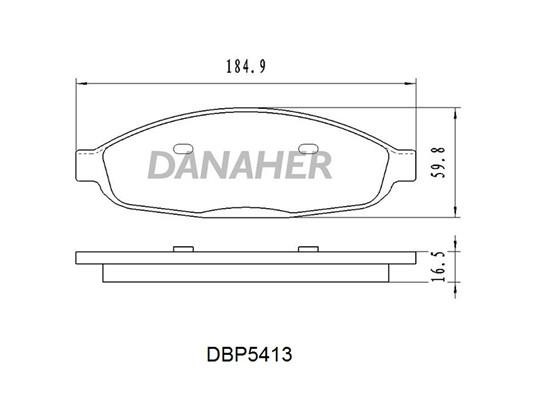 Danaher DBP5413 Brake Pad Set, disc brake DBP5413