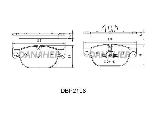 Danaher DBP2198 Brake Pad Set, disc brake DBP2198