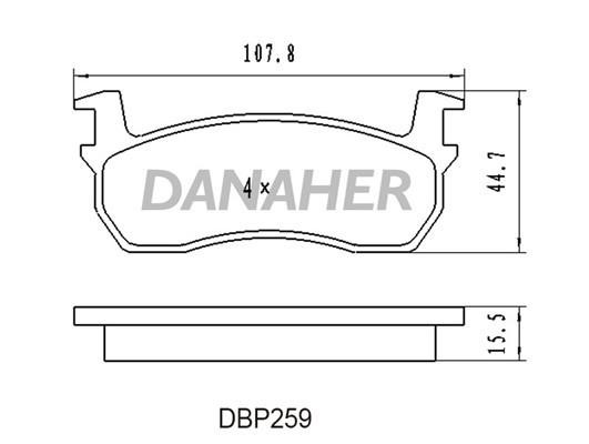 Danaher DBP259 Brake Pad Set, disc brake DBP259
