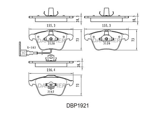 Danaher DBP1921 Brake Pad Set, disc brake DBP1921