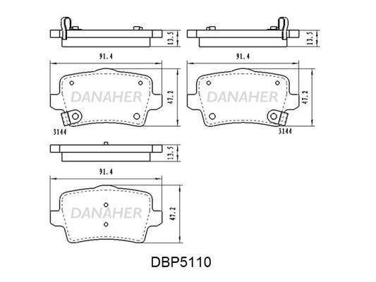 Danaher DBP5110 Front disc brake pads, set DBP5110