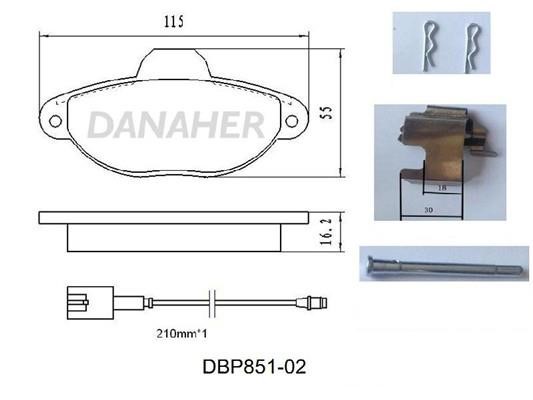 Danaher DBP851-02 Brake Pad Set, disc brake DBP85102