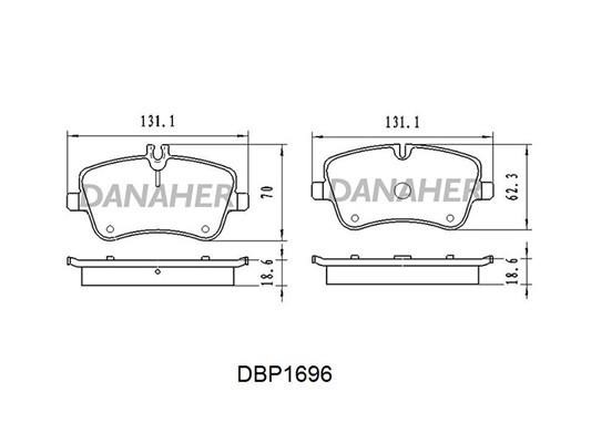Danaher DBP1696 Brake Pad Set, disc brake DBP1696