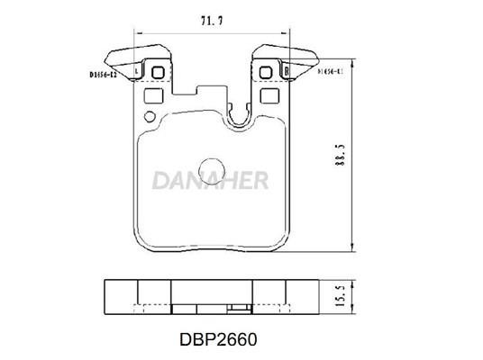 Danaher DBP2660 Brake Pad Set, disc brake DBP2660