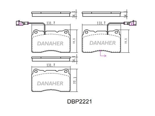 Danaher DBP2221 Brake Pad Set, disc brake DBP2221