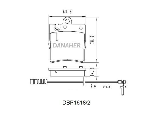 Danaher DBP1618/2 Brake Pad Set, disc brake DBP16182