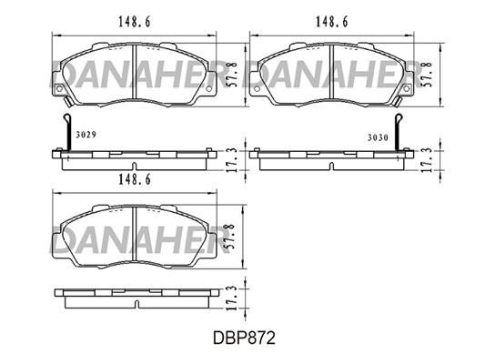 Danaher DBP872 Brake Pad Set, disc brake DBP872