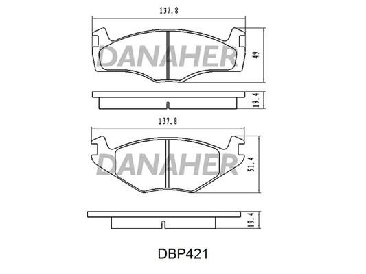 Danaher DBP421 Brake Pad Set, disc brake DBP421