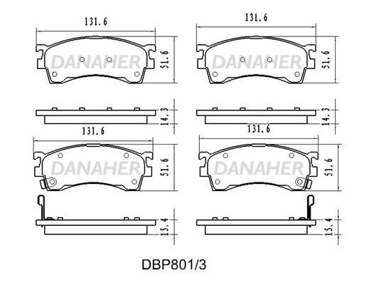 Danaher DBP801/3 Brake Pad Set, disc brake DBP8013