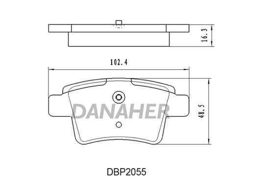Danaher DBP2055 Brake Pad Set, disc brake DBP2055