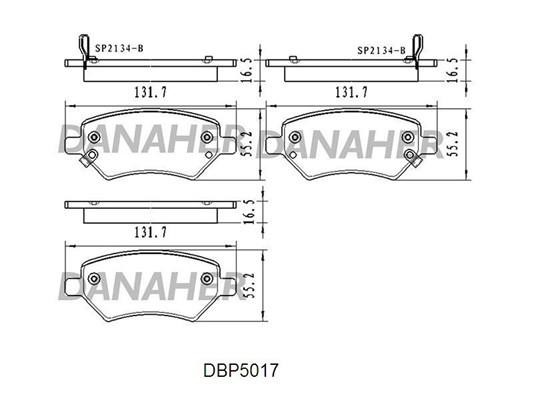 Danaher DBP5017 Brake Pad Set, disc brake DBP5017